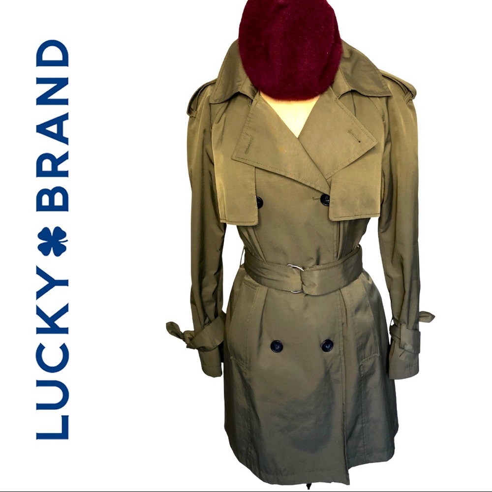 Lucky Brand Olive Green Trench Coat / Size 10